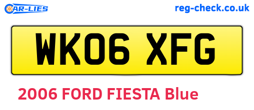 WK06XFG are the vehicle registration plates.