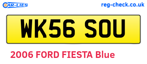 WK56SOU are the vehicle registration plates.