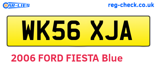 WK56XJA are the vehicle registration plates.