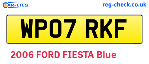 WP07RKF are the vehicle registration plates.