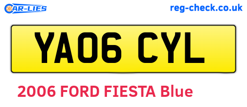 YA06CYL are the vehicle registration plates.