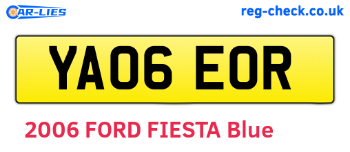YA06EOR are the vehicle registration plates.