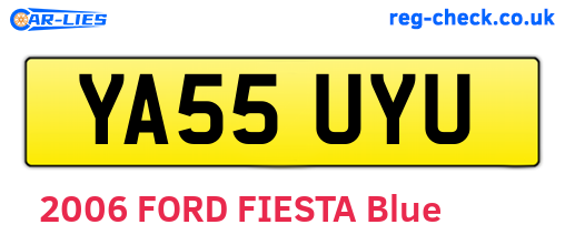 YA55UYU are the vehicle registration plates.