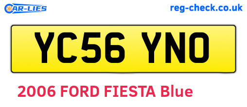 YC56YNO are the vehicle registration plates.