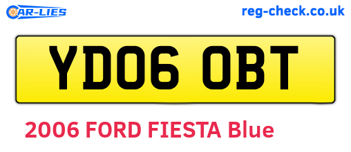 YD06OBT are the vehicle registration plates.