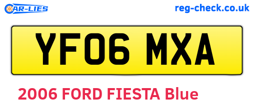 YF06MXA are the vehicle registration plates.