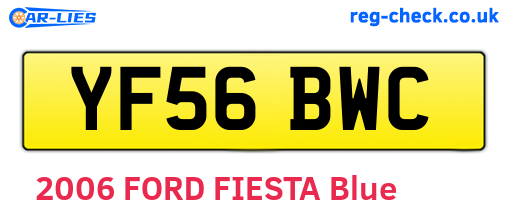 YF56BWC are the vehicle registration plates.