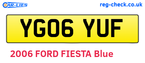 YG06YUF are the vehicle registration plates.