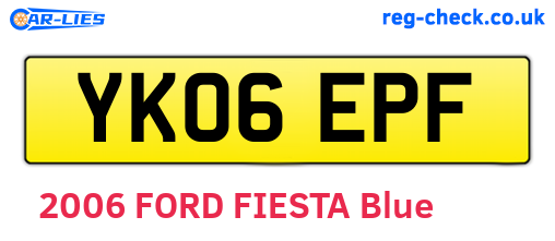 YK06EPF are the vehicle registration plates.