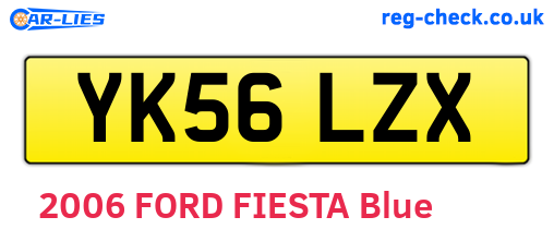 YK56LZX are the vehicle registration plates.