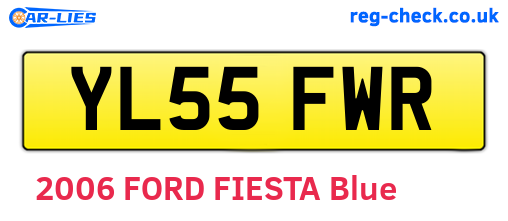 YL55FWR are the vehicle registration plates.