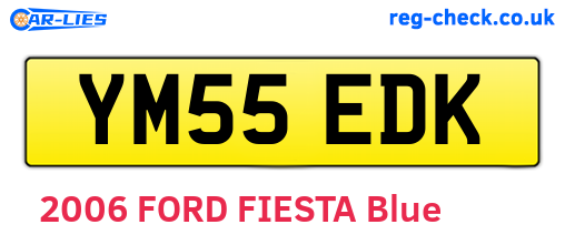 YM55EDK are the vehicle registration plates.