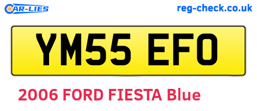YM55EFO are the vehicle registration plates.