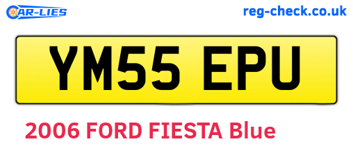 YM55EPU are the vehicle registration plates.
