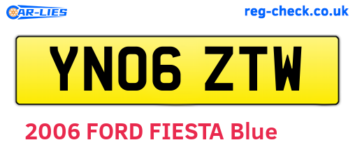 YN06ZTW are the vehicle registration plates.