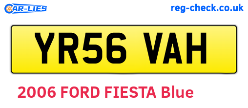 YR56VAH are the vehicle registration plates.