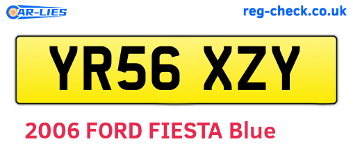 YR56XZY are the vehicle registration plates.