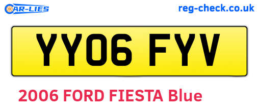 YY06FYV are the vehicle registration plates.