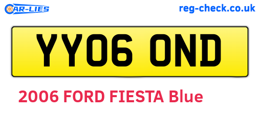 YY06OND are the vehicle registration plates.