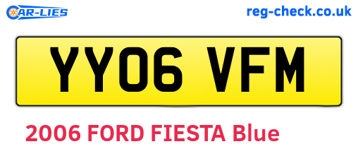 YY06VFM are the vehicle registration plates.