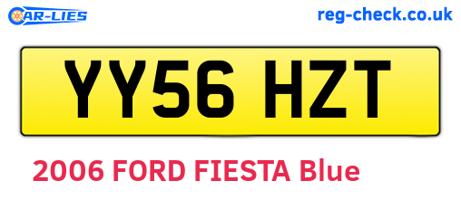 YY56HZT are the vehicle registration plates.