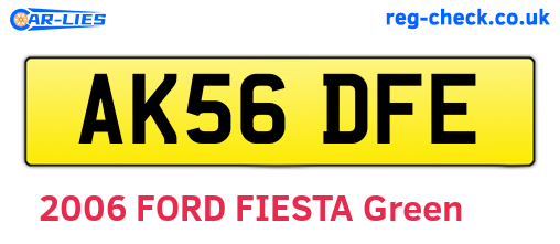 AK56DFE are the vehicle registration plates.
