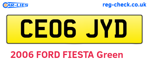 CE06JYD are the vehicle registration plates.