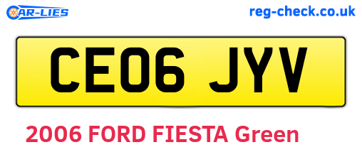 CE06JYV are the vehicle registration plates.