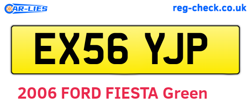 EX56YJP are the vehicle registration plates.