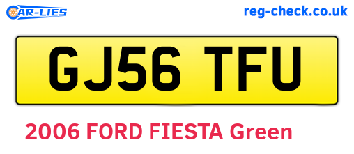 GJ56TFU are the vehicle registration plates.