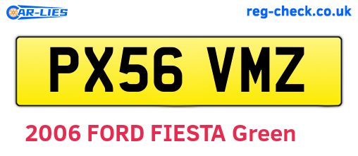 PX56VMZ are the vehicle registration plates.