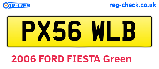 PX56WLB are the vehicle registration plates.
