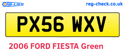 PX56WXV are the vehicle registration plates.