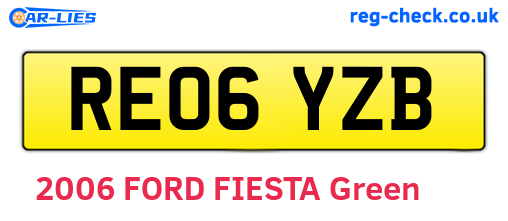 RE06YZB are the vehicle registration plates.