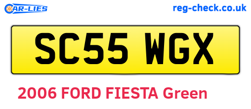 SC55WGX are the vehicle registration plates.