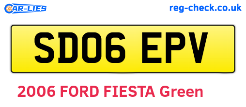 SD06EPV are the vehicle registration plates.