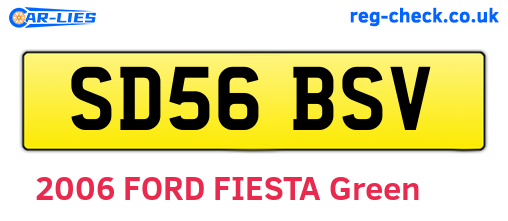 SD56BSV are the vehicle registration plates.