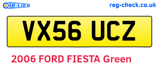 VX56UCZ are the vehicle registration plates.