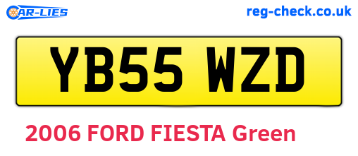 YB55WZD are the vehicle registration plates.