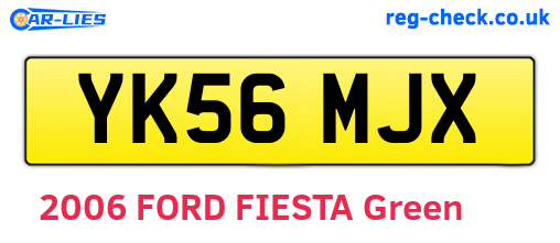YK56MJX are the vehicle registration plates.