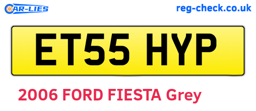 ET55HYP are the vehicle registration plates.