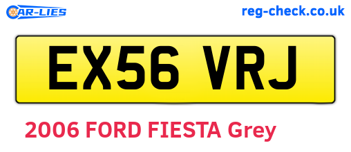 EX56VRJ are the vehicle registration plates.