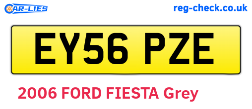EY56PZE are the vehicle registration plates.