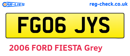 FG06JYS are the vehicle registration plates.