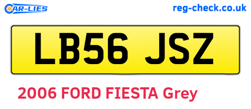 LB56JSZ are the vehicle registration plates.
