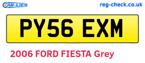 PY56EXM are the vehicle registration plates.