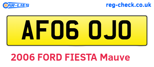 AF06OJO are the vehicle registration plates.