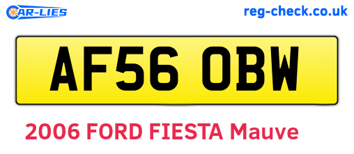 AF56OBW are the vehicle registration plates.