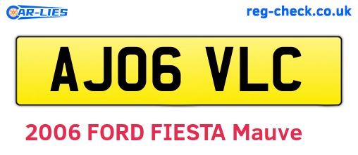 AJ06VLC are the vehicle registration plates.