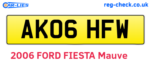 AK06HFW are the vehicle registration plates.
